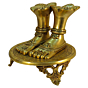 Brass Lakshmi Charan Paduka  8 Inch KBH09363