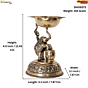 Brass Elephant Deepak | Decorative Brass Oil Lamp with Elephant Design for Pooja BH09373