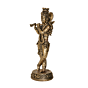 Brass Lord Krishna Idol Playing Flute BH09571