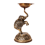 Decorative Brass Oil Lamp with Elephant Design for Pooja BH09581
