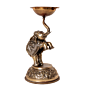 Decorative Brass Oil Lamp with Elephant Design for Pooja BH09581