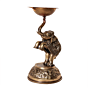 Decorative Brass Oil Lamp with Elephant Design for Pooja BH09581