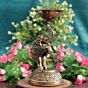 Decorative Brass Oil Lamp with Elephant Design for Pooja BH09581