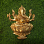 Brass Ganesha Wall Hanging 12 Inch KBH09589