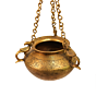 Brass Pot With Chain 7 Inch KBH09593