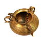 Brass Pot With Chain 7 Inch KBH09593