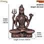 Copper Shiva Idol  3 Inch KBH09720