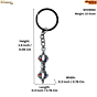 Brass Tibetan Dorjee  Vajra KeyChain with Ring  KBH09960