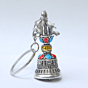 Brass Tibetan Prayer Bell KeyChain with Ring 2 Inch KBH09962