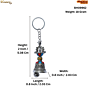 Brass Tibetan Prayer Bell KeyChain with Ring 2 Inch KBH09962