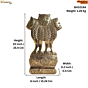 Ashoka National Emblem Brass Showpiece for Home, Office & Government Desk Decor, BH10164