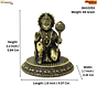 Brass Hanuman Idol Statue Small Bajrangbali Murti for Home Temple, Pooja Room & Spiritual Decor BH10253