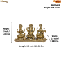 Brass Ganesh Lakshmi Saraswati Idol G,L & S Brass Murti for Home Temple, Pooja Room & Spiritual Decor BH10433