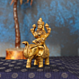 Brass Lakshmi Sitting on Elephant 3 Inch KBH10969