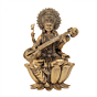 Brass Saraswati Idol  Maa Saraswati Murti for Home Temple, Study Table & Pooja Room Decor KBH10997