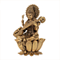 Brass Saraswati Idol  Maa Saraswati Murti for Home Temple, Study Table & Pooja Room Decor KBH10997