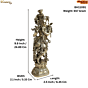 Brass Krishna Idol for Home Decor | Lord Krishna Murti for Pooja Room | Decorative Brass Statue, BH11091