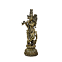 Brass Krishna Idol for Home Temple | Decorative Lord Krishna Brass Murti for Puja, Spiritual Decor & Gift BH11122