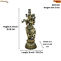 Brass Krishna Idol for Home Temple | Decorative Lord Krishna Brass Murti for Puja, Spiritual Decor & Gift BH11122