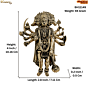 Brass Panchmukhi Hanuman Idol 4 Inch KBH11149