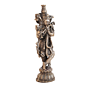 Brass Lord Krishna Idol Playing Flute for Home Temple | Krishna Brass Murti for Puja, Vastu & Spiritual Decor BH11209