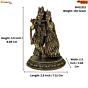 Brass Radha Krishna Idol for Home Temple | Decorative Radha Krishna Murti for Puja | Spiritual Brass Statue BH11212