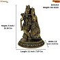 Brass Radha Krishna Idol for Home Temple | Decorative Radha Krishna Murti for Puja & Spiritual Decor BH11213