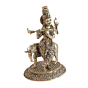 Brass Krishna with Cow KBH11214