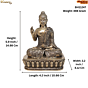 Brass Buddha Idol for Home Decor | Meditation Buddha Statue for Home Temple, Office & Spiritual Decoration BH11247