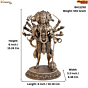 Brass Panchmukhi Hanuman Statue , 6 Inch  KBH11250
