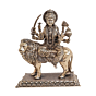 Brass Durga Sitting on Lion Idol Maa Durga Brass Murti for Home Temple, Puja Room, Office & Vastu Decor BH11286