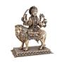 Brass Durga Sitting on Lion Idol Maa Durga Brass Murti for Home Temple, Puja Room, Office & Vastu Decor BH11286