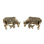 Brass Cow & Calf Statue KBH11288
