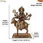 Decorative Brass Meldi Maa Statue for Mandir, Navratri & Spiritual Decor BH11294