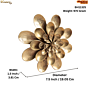 Brass Flower 3D Wall Hanging | Decorative Brass Floral Wall Art for Home Decor BH11325