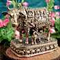 Brass Cow with Calf Statue for Home Temple & Vastu BH11347