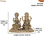 Brass Ganesha  Lakshmi Idol for Pooja Ganesh Laxmi Brass Murti for Home Temple BH11359