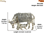 Brass Cow & Calf Idol Kamdhenu Gau Mata Statue for Home Temple & Vastu Decor BH11366