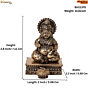 Small Brass Kuber Statue for Home Temple, Office Desk & Pooja Decoration BH11370