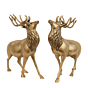 Brass Deer Pair Statue 9 inch KBH11460
