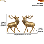 Brass Deer Pair Statue 9 inch KBH11460