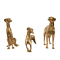Brass Dog Set Statue KBH11473