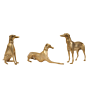 Brass Dog Set Statue KBH11473