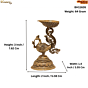Brass Peacock Diya Decorative Brass Oil Lamp for Puja, Home Temple & Festival Decor BH11626