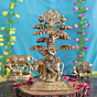 Brass Tree with Cow Krishna KBH11703