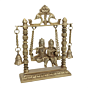 Brass Radha Krishna on a Swing with Hanging Bells KBH11708