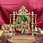 Brass Radha Krishna on a Swing with Hanging Bells KBH11708