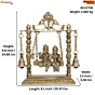 Brass Radha Krishna on a Swing with Hanging Bells KBH11708