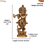 Lord Krishna Playing Flute Brass Murti BH11728