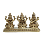 Brass Ganesha-Lakshmi-Saraswati Height 3 Inch KBH11748